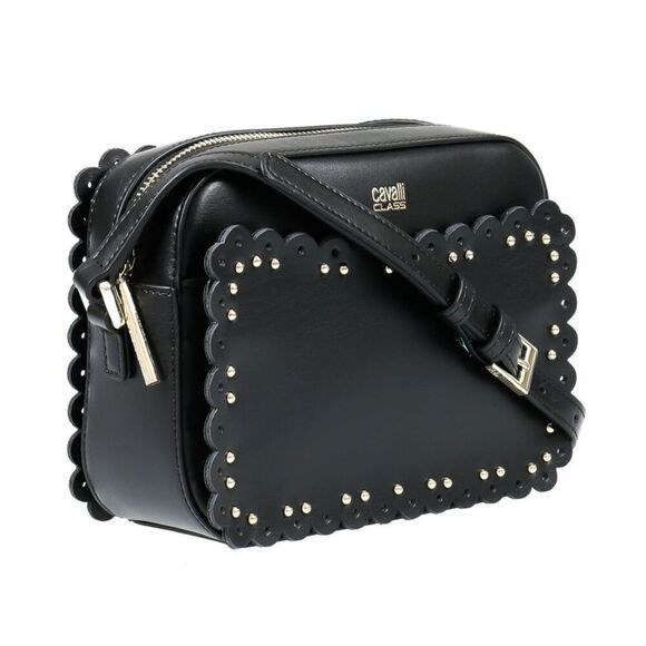 Roberto Cavalli Class GWLPEY 999 Leolace 002 Black Small Shoulder Bag - Picture 1 of 5